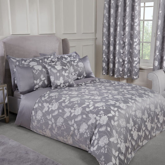 Butterfly Meadow Silver Embellished Jacquard Duvet Set