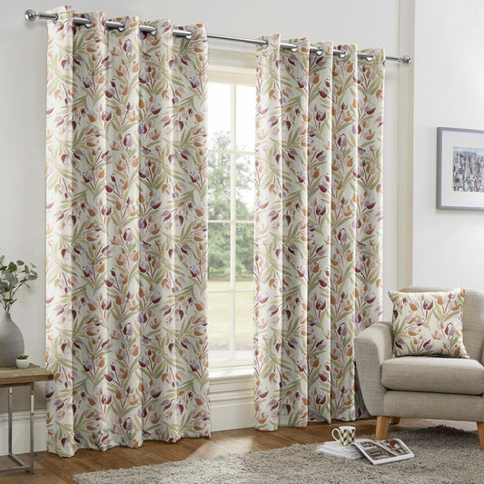 Brisbane Terracotta Floral Made to Measure Curtains