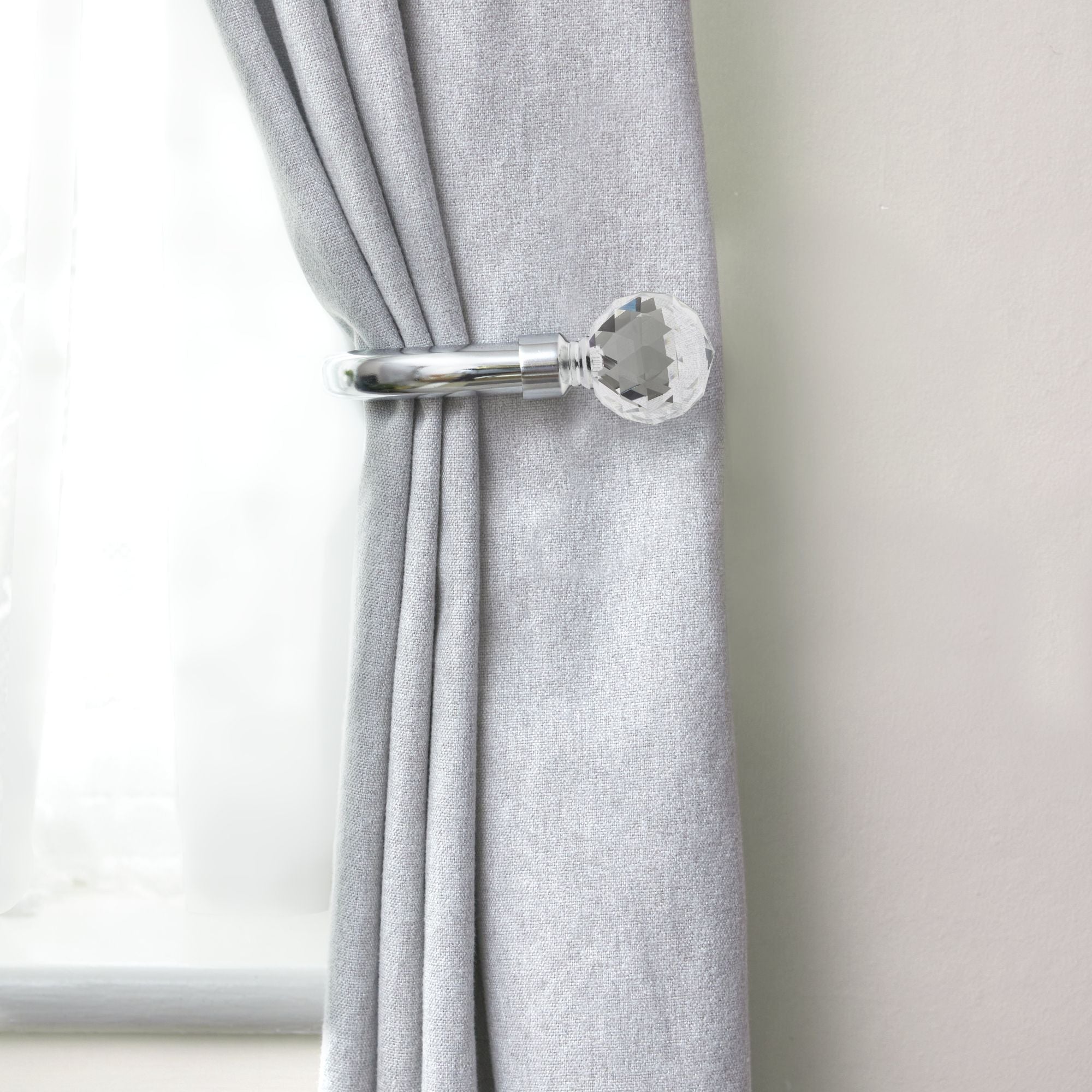 Chrome Crystal Curtain Holdbacks (Pair) Julian Charles Home