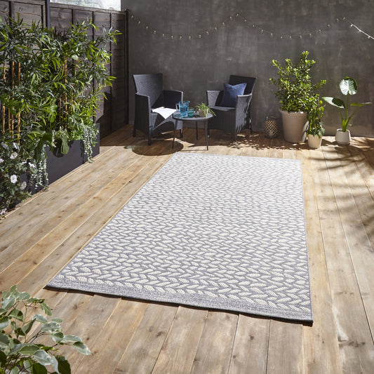 Coast Easy Clean Grey/Cream Weatherproof Rug