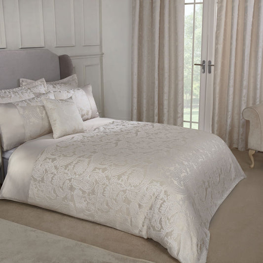 Duchess Cream Embellished Jacquard Duvet Set