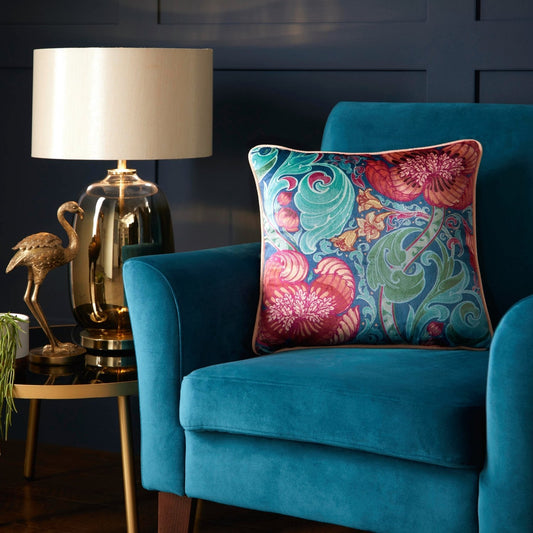 Laurence Llewelyn-Bowen Down the Dilly Blue Velvet Cushion (43cm x 43cm)