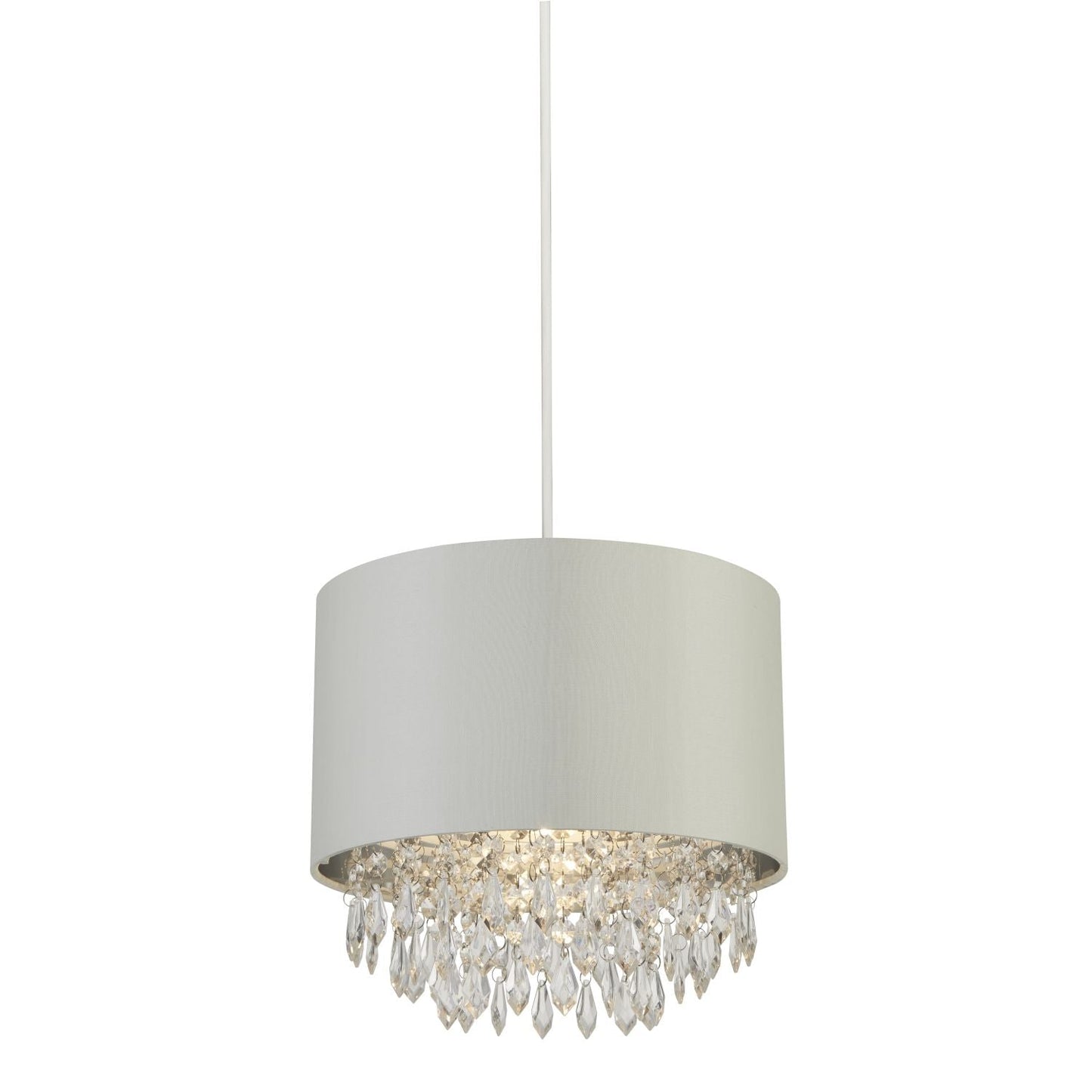 Easy Fit Silver Light Shade With Clear Beaded Drops