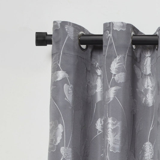 Matt Black Full Stop Extendable Curtain Pole