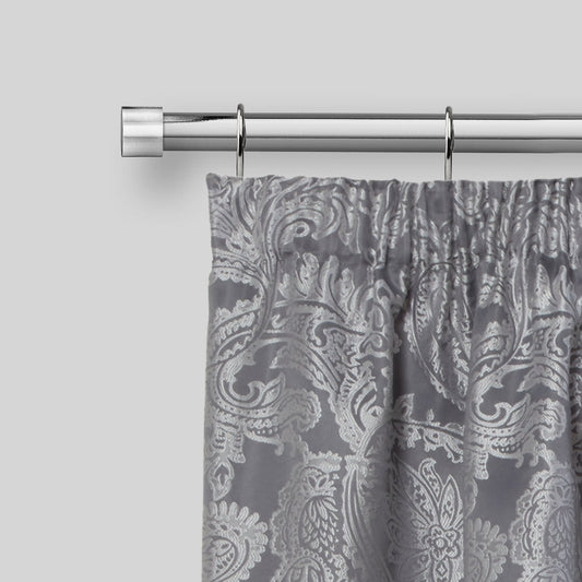 Chrome Full Stop Extendable Curtain Pole with Rings