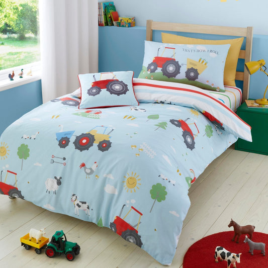 Farmyard Friends Blue Reversible Kids Duvet Set