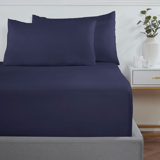 Navy Blue Super Soft Easycare Extra Deep (40cm) Fitted Sheet