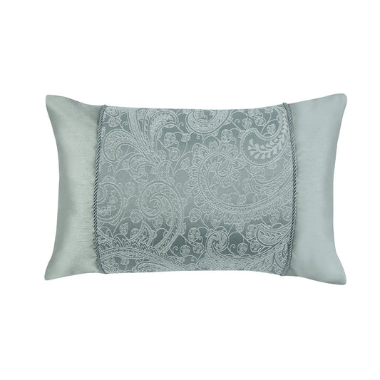 Paisley Soft Green Jacquard Boudoir Cushion (30cm x 50cm)