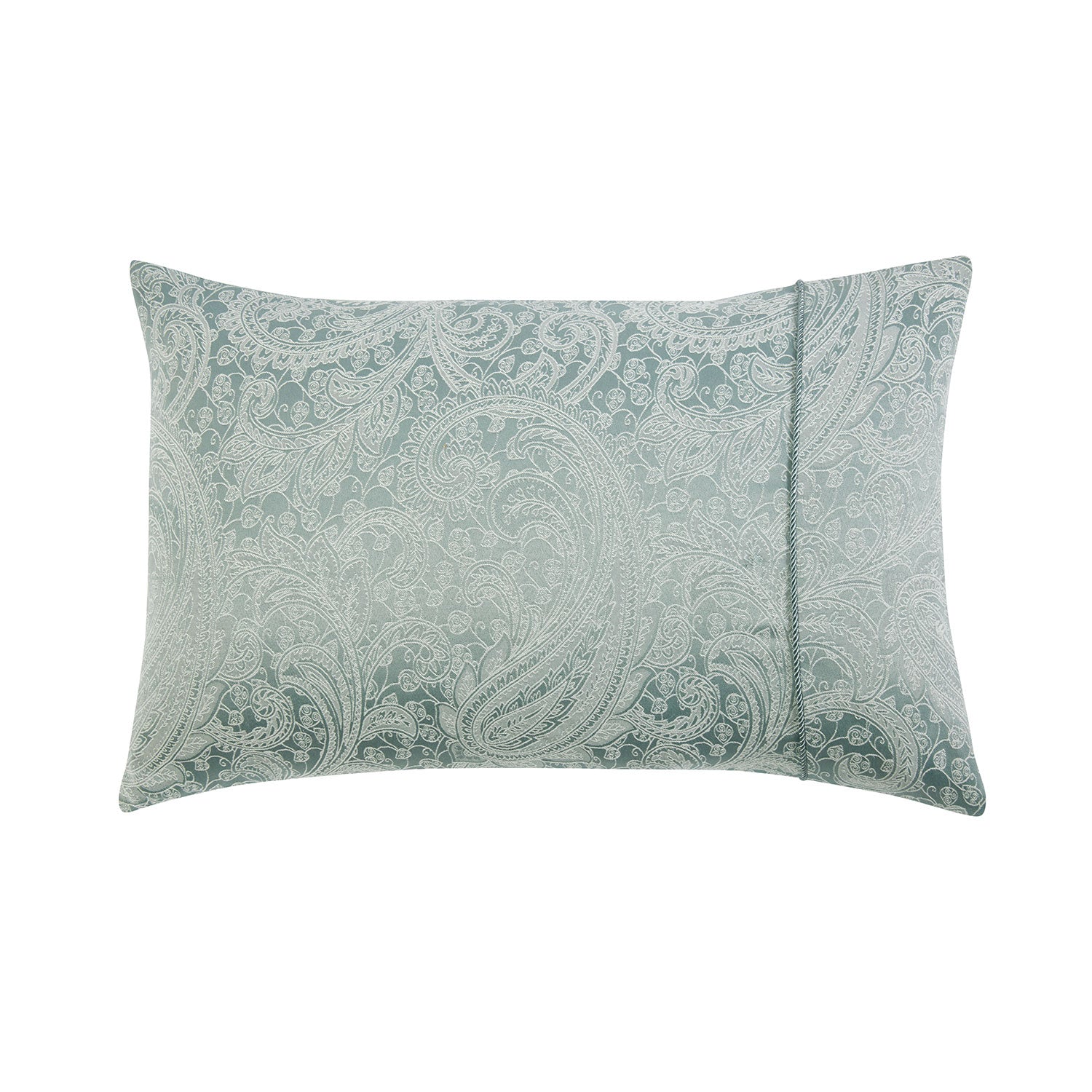 Paisley Soft Green Jacquard Housewife Pillowcases (Pair) Julian