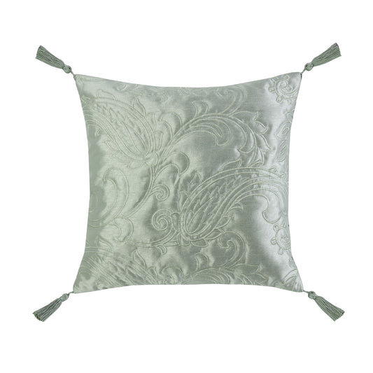 Paisley Soft Green Jacquard Square Cushion (45cm x 45cm)