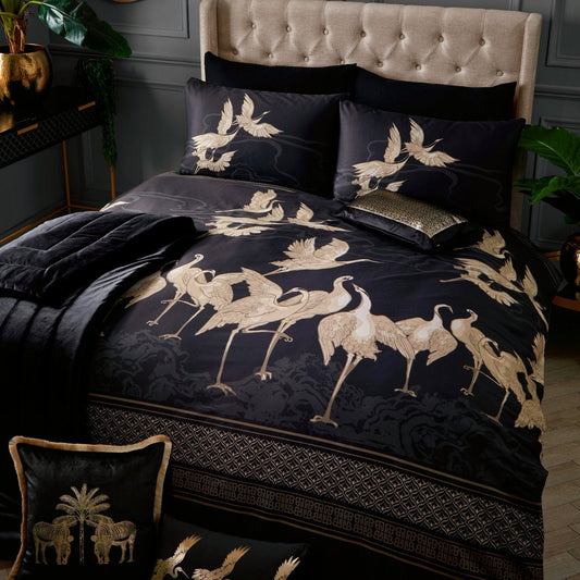 Laurence Llewelyn-Bowen Kireina Black/Gold 100% Cotton Duvet Set
