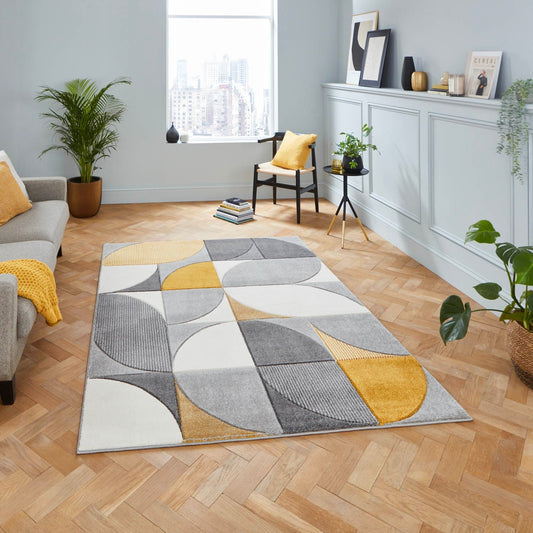 Matrix MT63 Grey/Yellow Rug