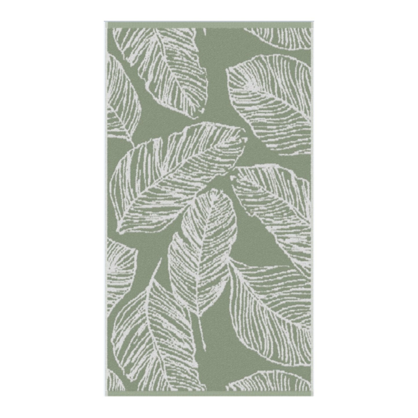 Matteo Khaki Green Leaf Print 550gsm Towels