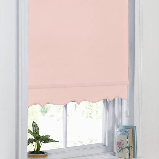 Pink Scalloped Roller Blind