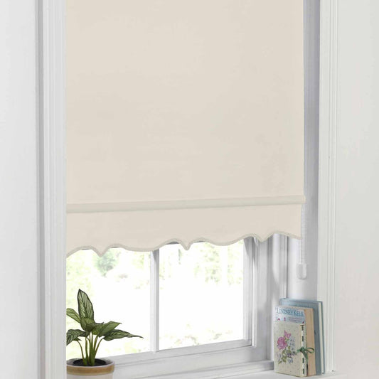 Cream Scalloped Roller Blind