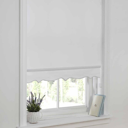 White Scalloped Roller Blind