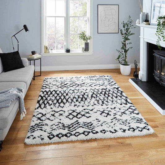 Scandi Berber G271 White/Black Rug