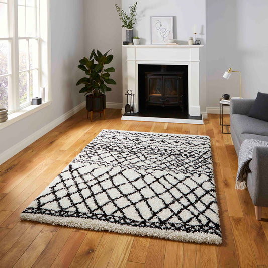Scandi Berber G274 White/Black Rug