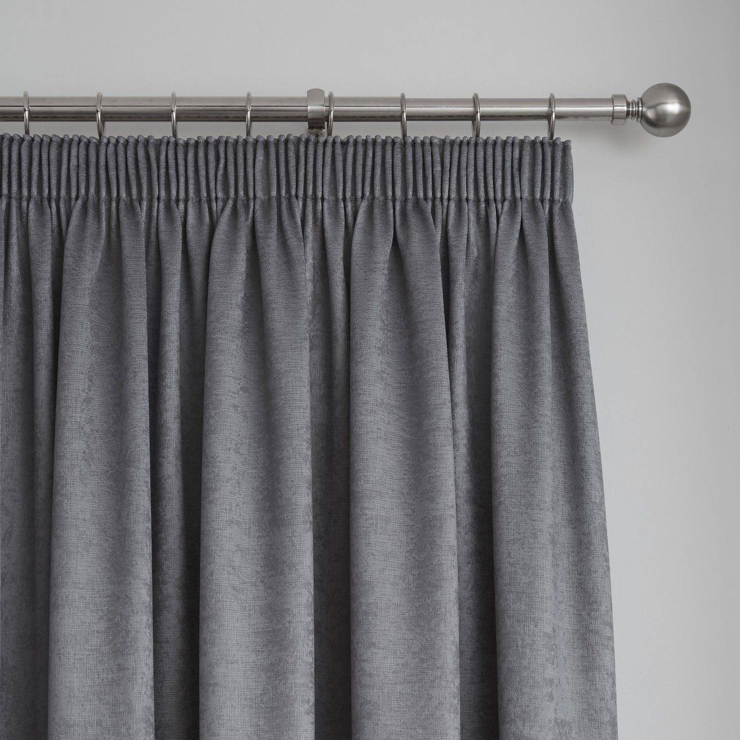 Galaxy Charcoal Grey Dim Out Pencil Pleat Curtains