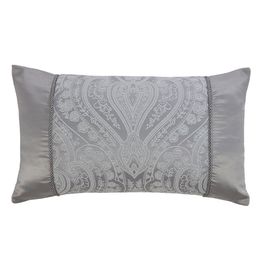 Regency Silver Rope Detail Jacquard Boudoir Cushion (50cm x 30cm)