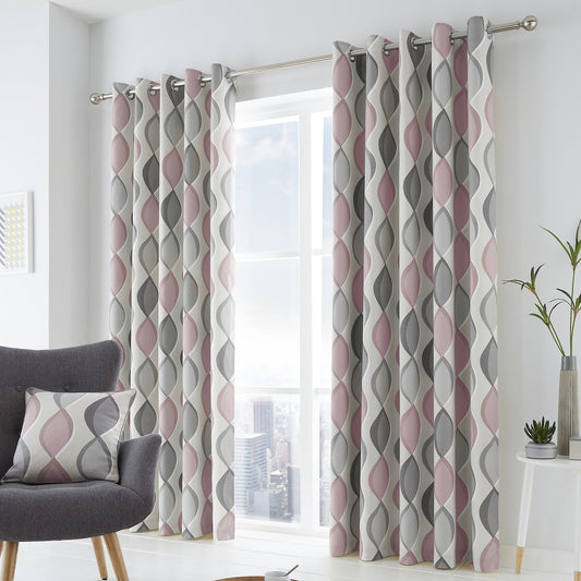 Lennox Blush Pink Eyelet Curtains