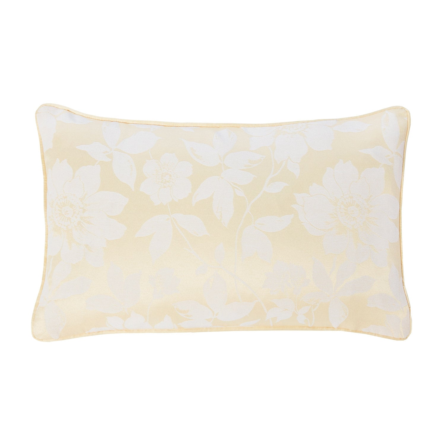 Lottie Lemon Luxury Jacquard Filled Boudoir Cushion (30cm x 50cm