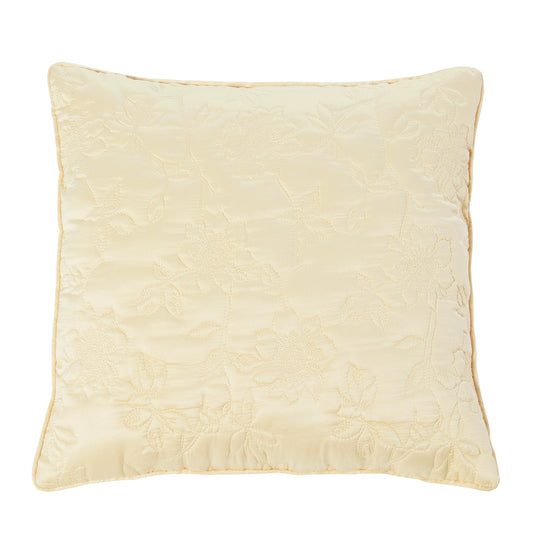 Lottie Lemon Luxury Quilted Filled Square Cushion (45cm x 45cm)