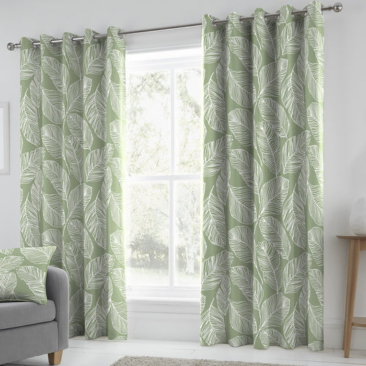 Matteo Green Eyelet Curtains