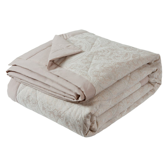 Paisley Natural Jacquard Bedspread (260cm x 260cm)