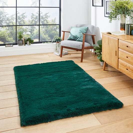 Super Teddy Emerald Green Shaggy Rug