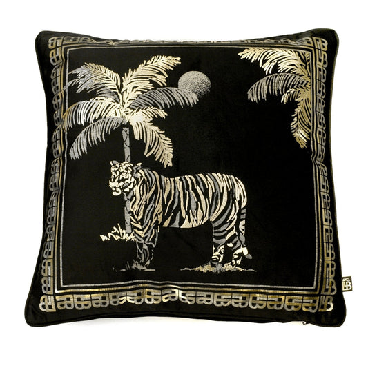 Laurence Llewelyn-Bowen Tiger Tiger Black Cushion (43cm x 43cm)