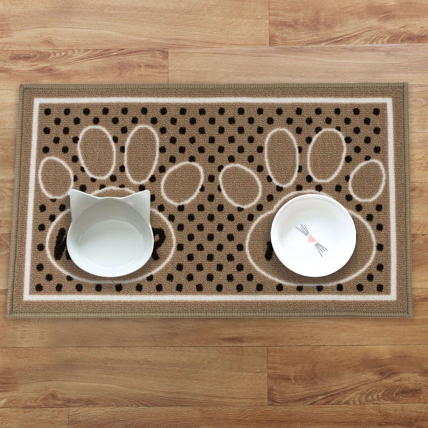 Dinner Time Paw Brown Pet Mat