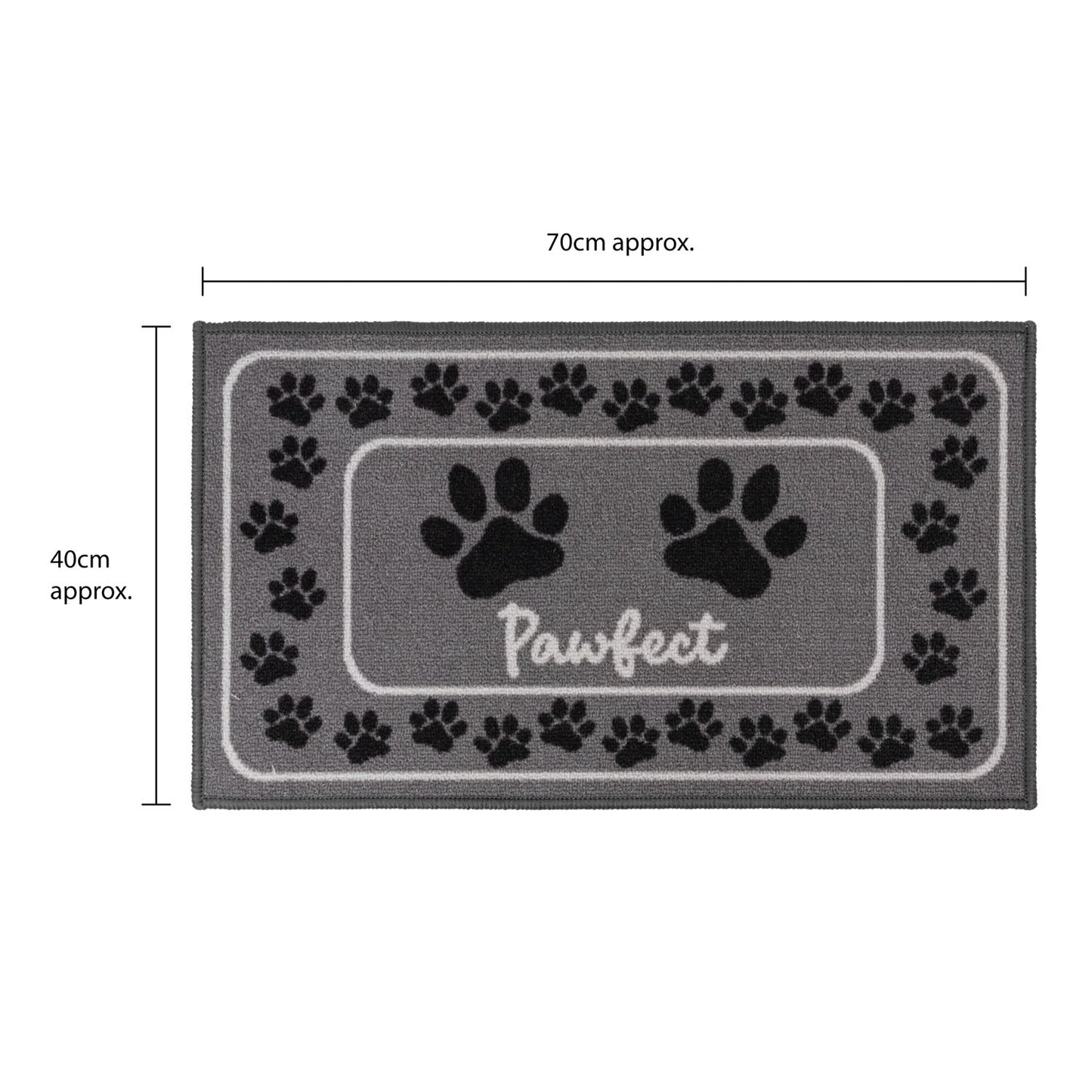 Pawfect Paw Print Grey Pet Mat
