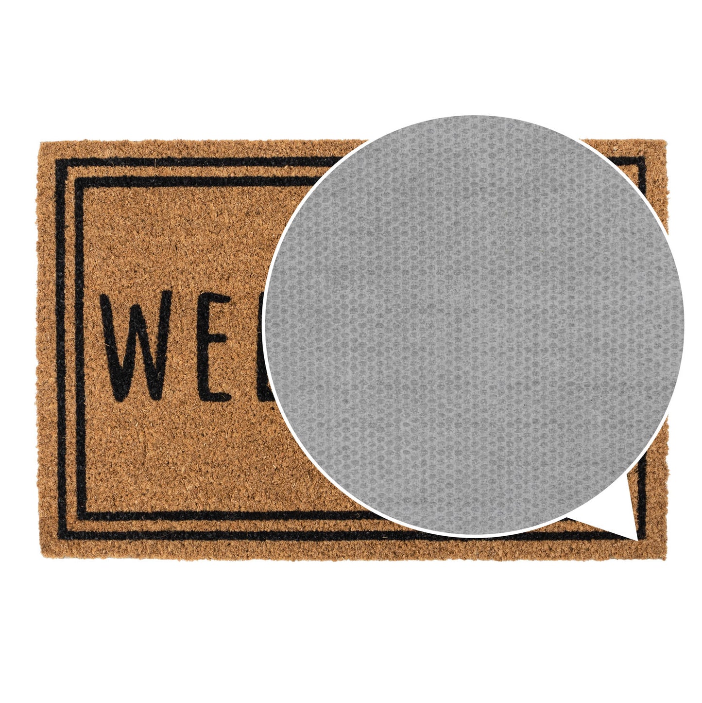 Welcome Border Eco-Friendly Latex Backed Coir Entrance Doormat