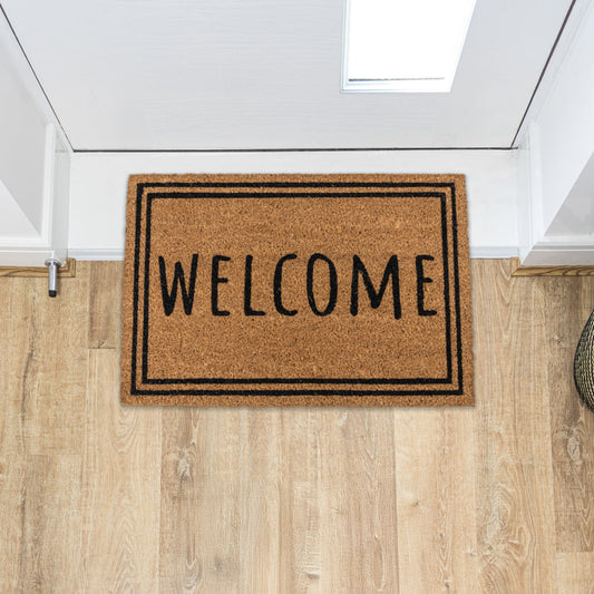 Welcome Border Eco-Friendly Latex Backed Coir Entrance Doormat