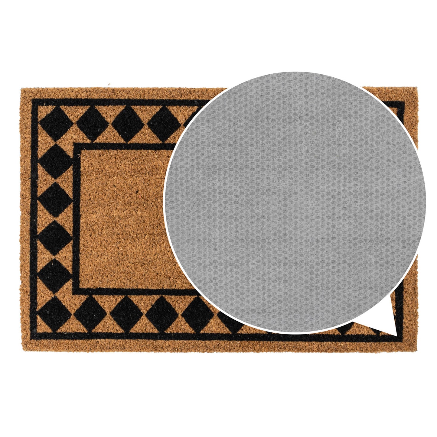 Diamond Border Eco-Friendly Latex Backed Coir Entrance Doormat
