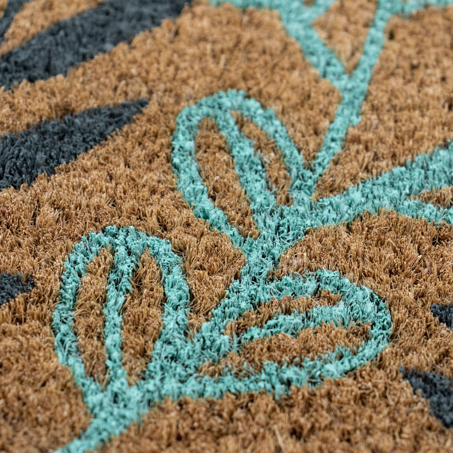Welcome Leaves Eco-Friendly Latex Backed Coir Entrance Doormat