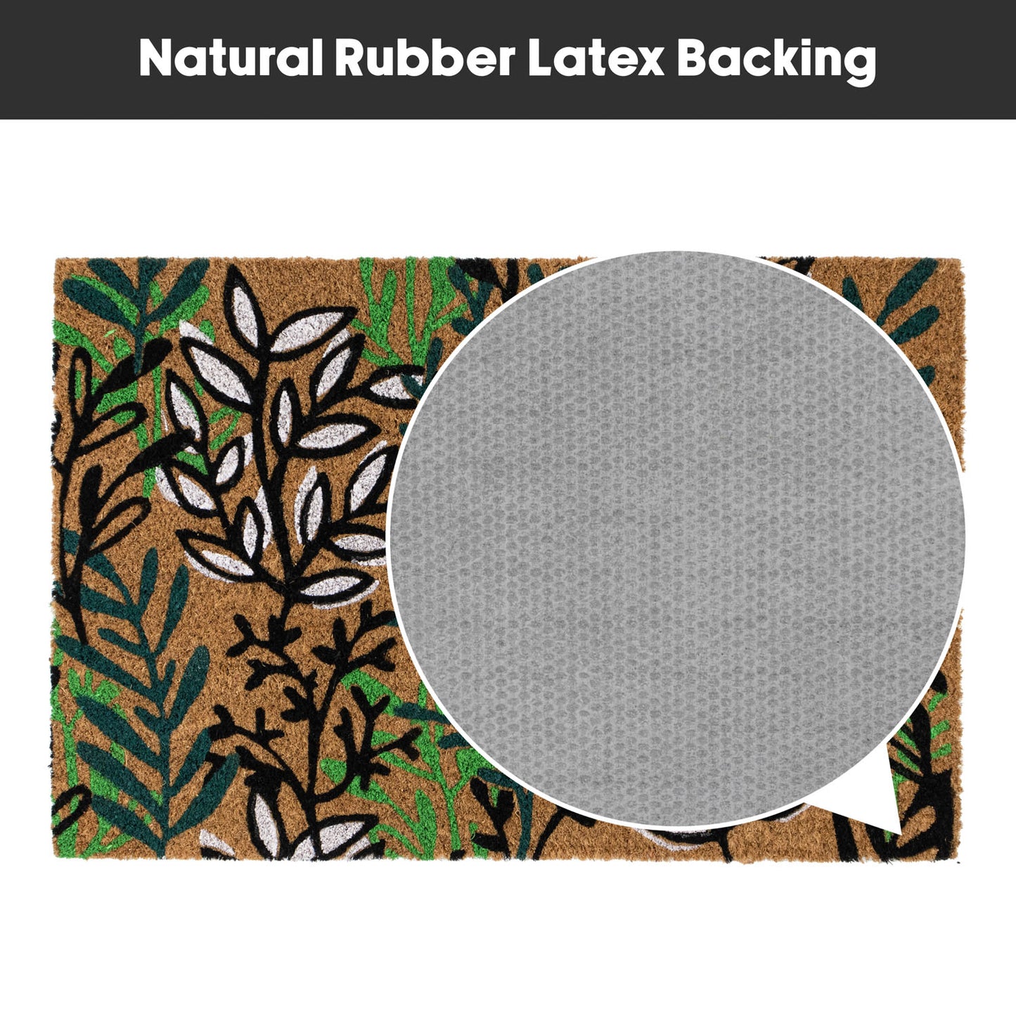 Leaves Eco-Friendly Latex Backed Coir Entrance Doormat