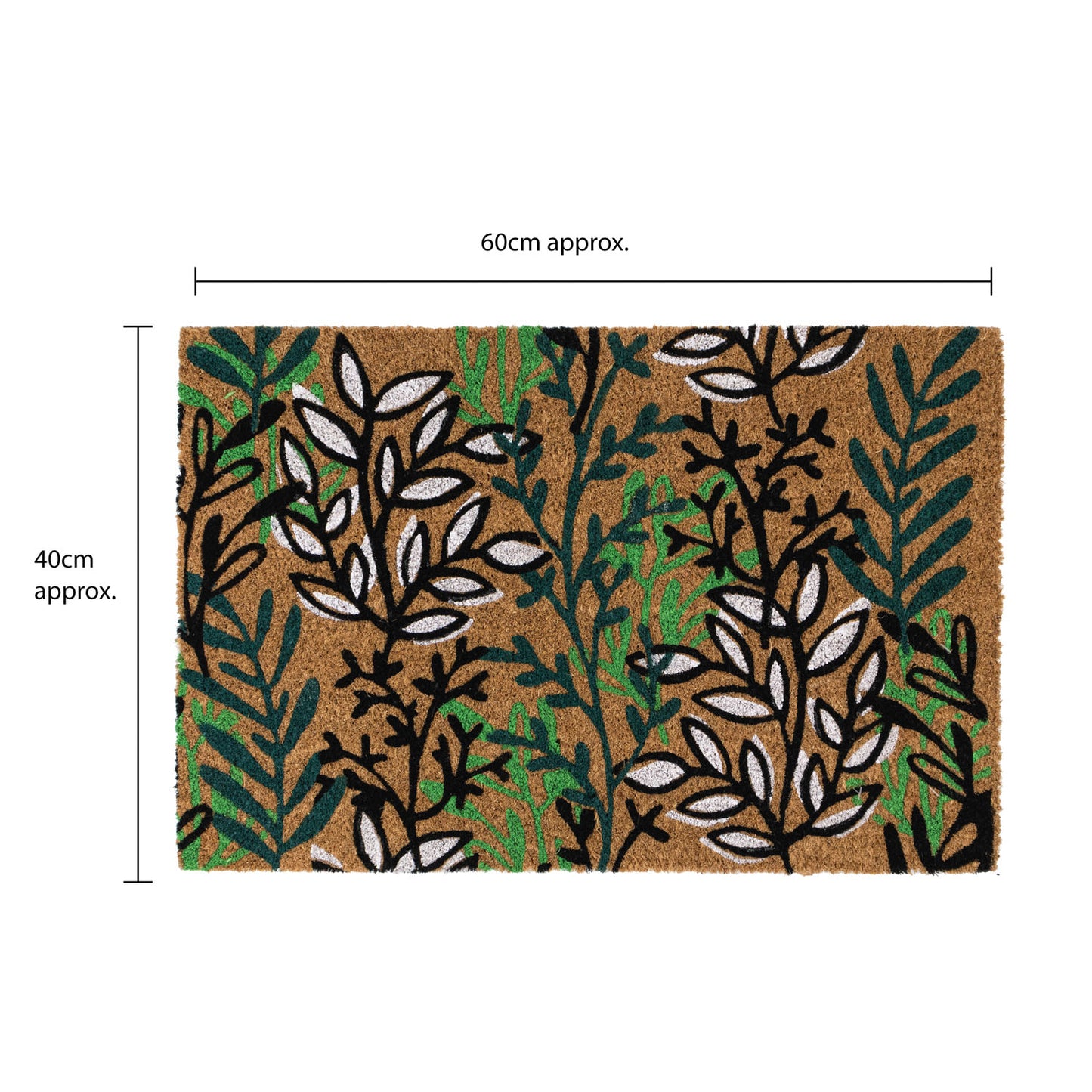 Leaves Eco-Friendly Latex Backed Coir Entrance Doormat
