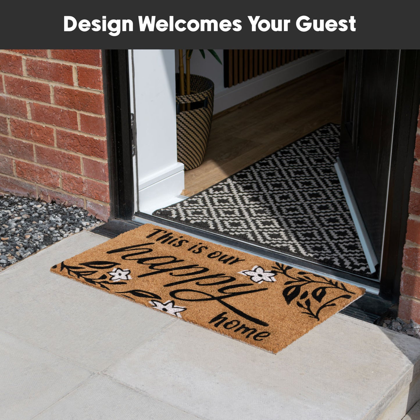 Happy Home Eco-Friendly Latex Backed Coir Entrance Doormat