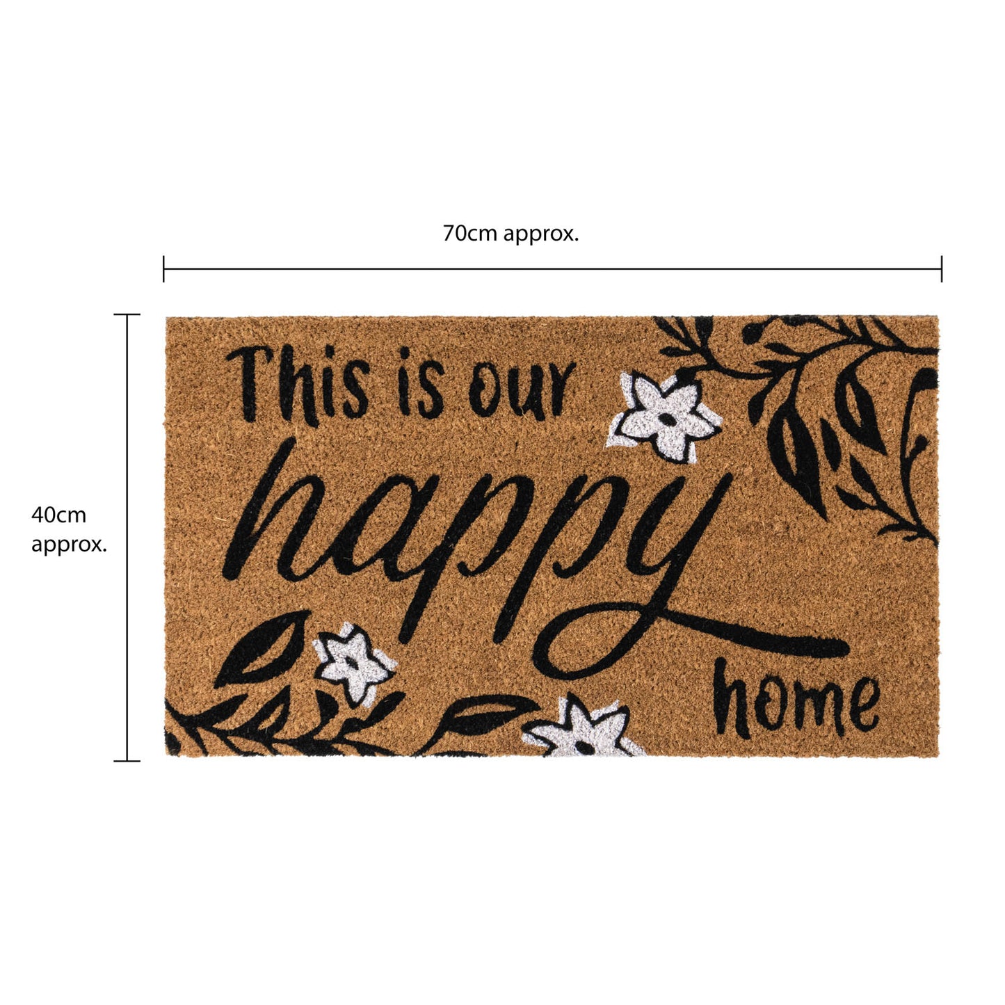 Happy Home Eco-Friendly Latex Backed Coir Entrance Doormat
