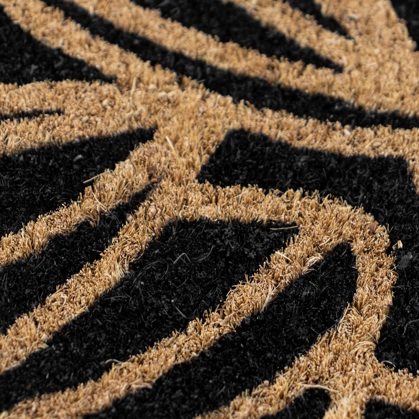 Black Floral Eco-Friendly Latex Backed Coir Entrance Doormat