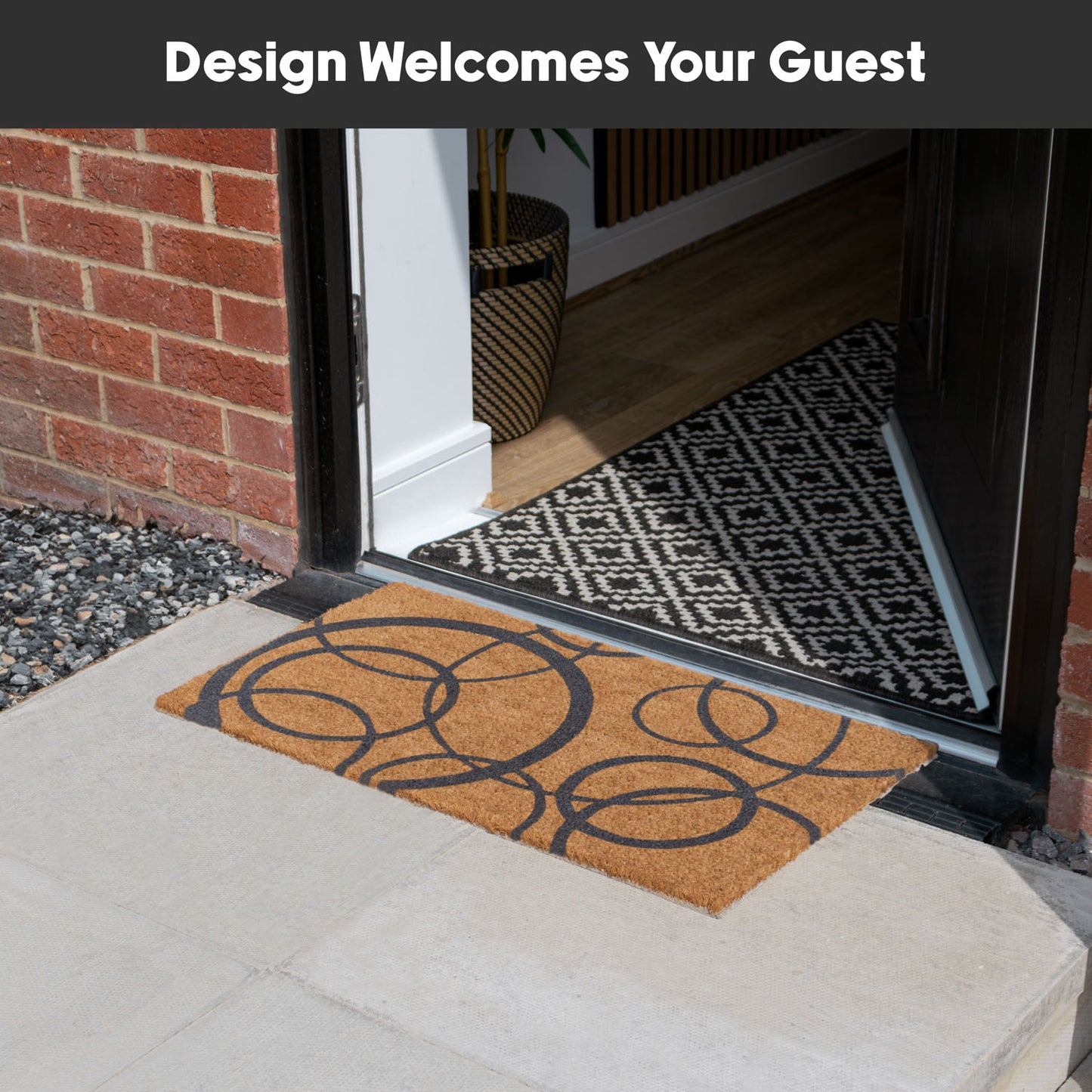 Circles Eco-Friendly Latex Backed Coir Entrance Doormat