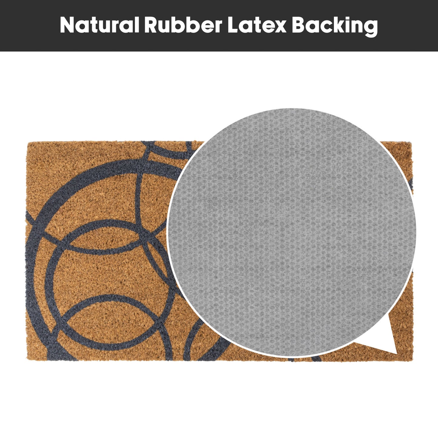 Circles Eco-Friendly Latex Backed Coir Entrance Doormat