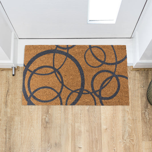 Circles Eco-Friendly Latex Backed Coir Entrance Doormat