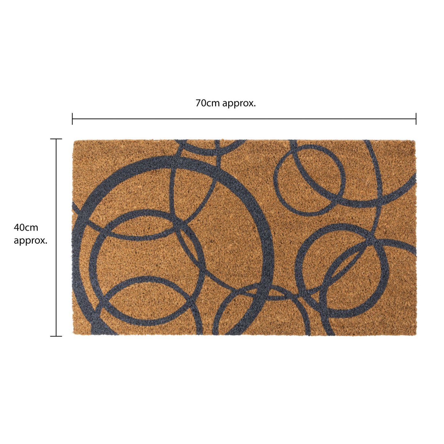 Circles Eco-Friendly Latex Backed Coir Entrance Doormat