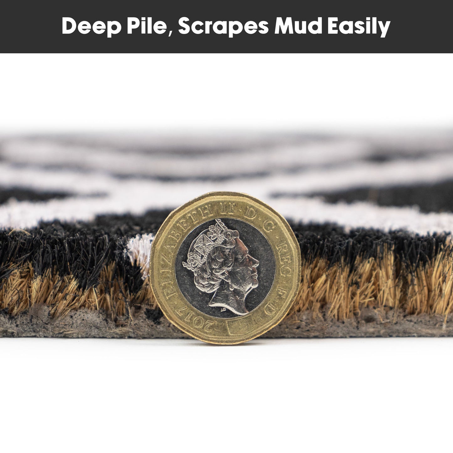 Monochrome Diamond Eco-Friendly Latex Backed Coir Entrance Doormat