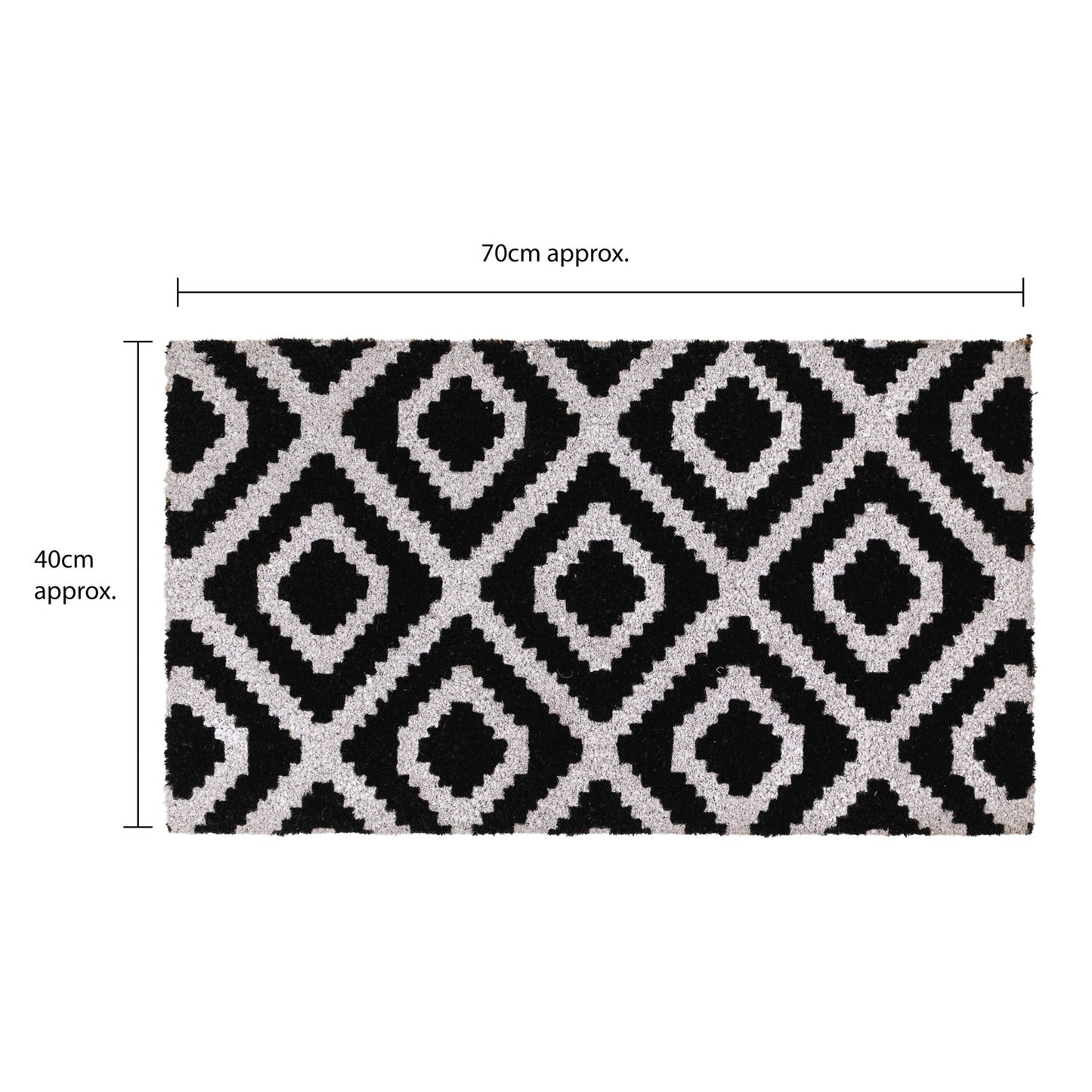 Monochrome Diamond Eco-Friendly Latex Backed Coir Entrance Doormat