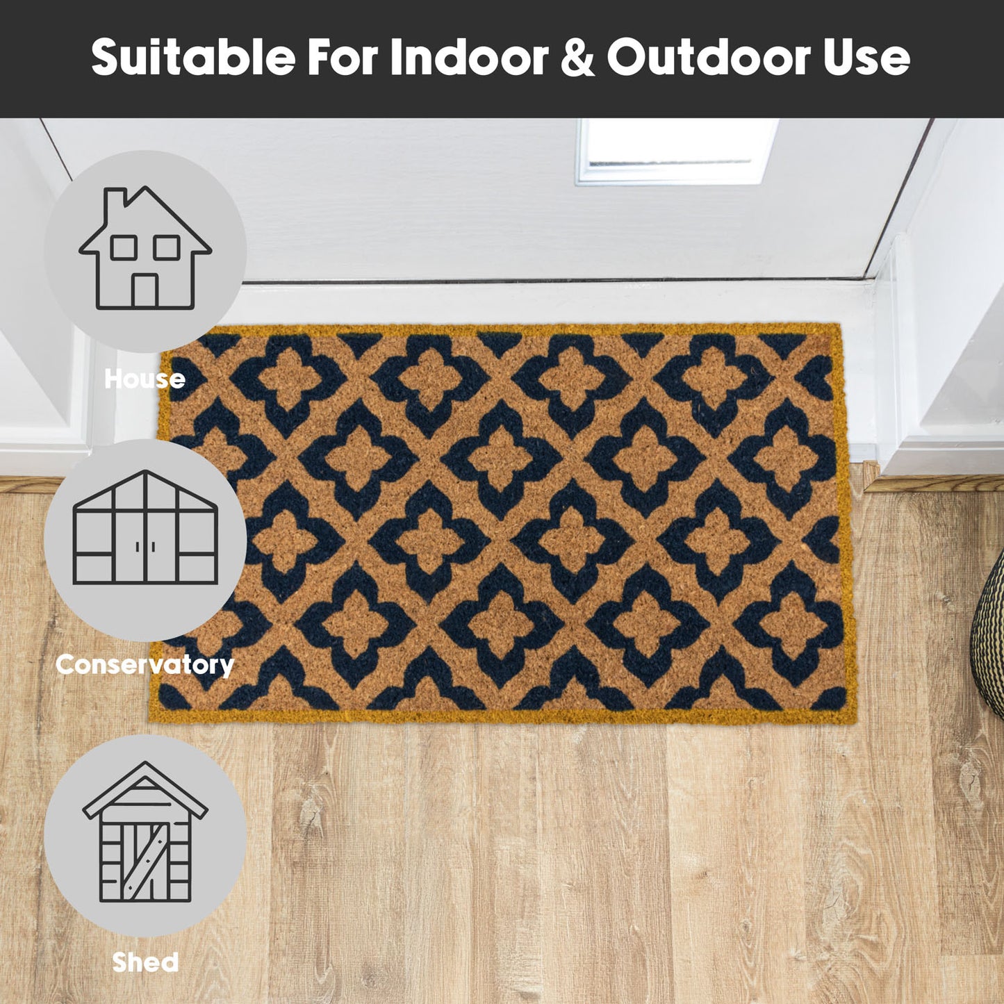 Vintage Eco-Friendly Latex Backed Coir Entrance Doormat