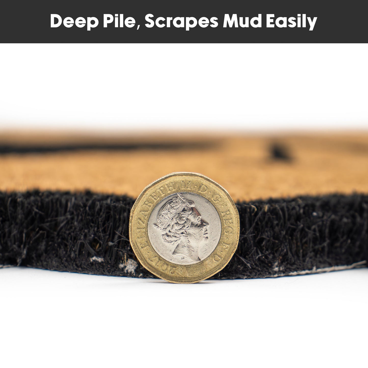 Scalloped Home Eco-Friendly Latex Backed Coir Entrance Doormat